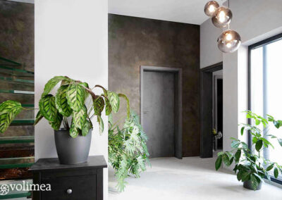 Mikrozementwand in Metallic braun